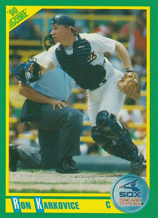 1990 Score #22 Ron Karkovice EX Excellent Chicago White Sox Baseball Card - Baseball Card Single