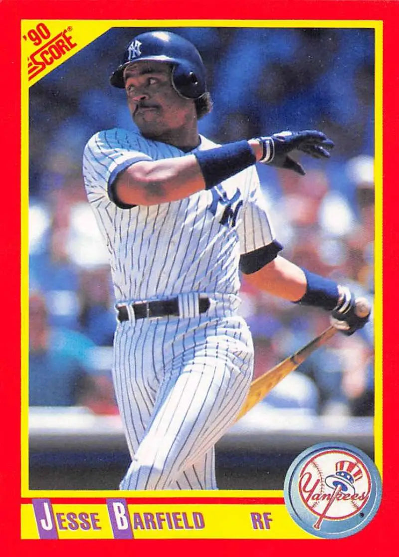 1990 Score #222 Jesse Barfield EX Excellent New York Yankees Baseball Card - Baseball Card Single