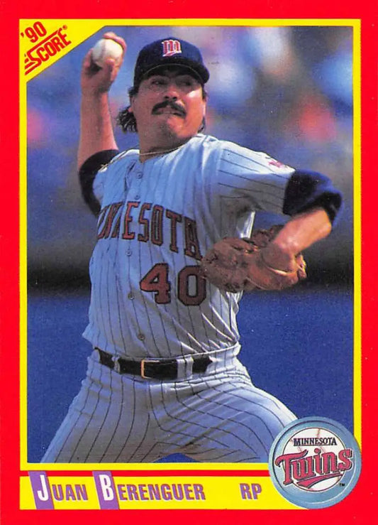 1990 Score #223 Juan Berenguer EX Excellent Minnesota Twins Baseball Card - Baseball Card Single