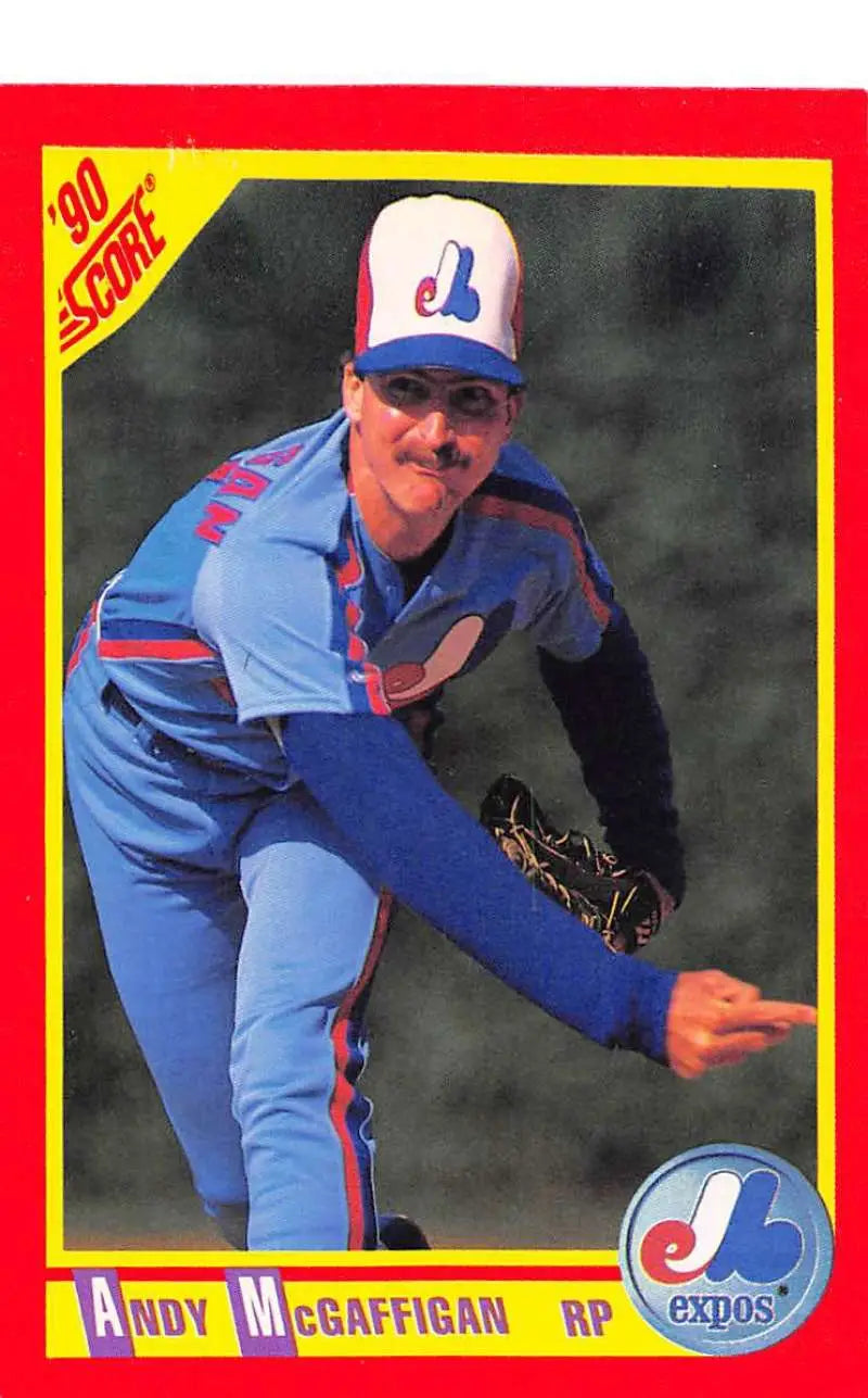 1990 Score #224 Andy McGaffigan EX Excellent Montreal Expos Baseball Card - Baseball Card Single