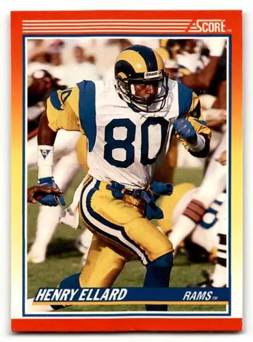 Original gloss of Henry Ellard Los Angeles Rams football card 1990 Score #225