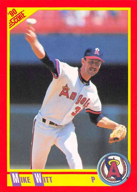 1990 Score #226 Mike Witt EX Excellent California Angels Baseball Card - Baseball Card Single