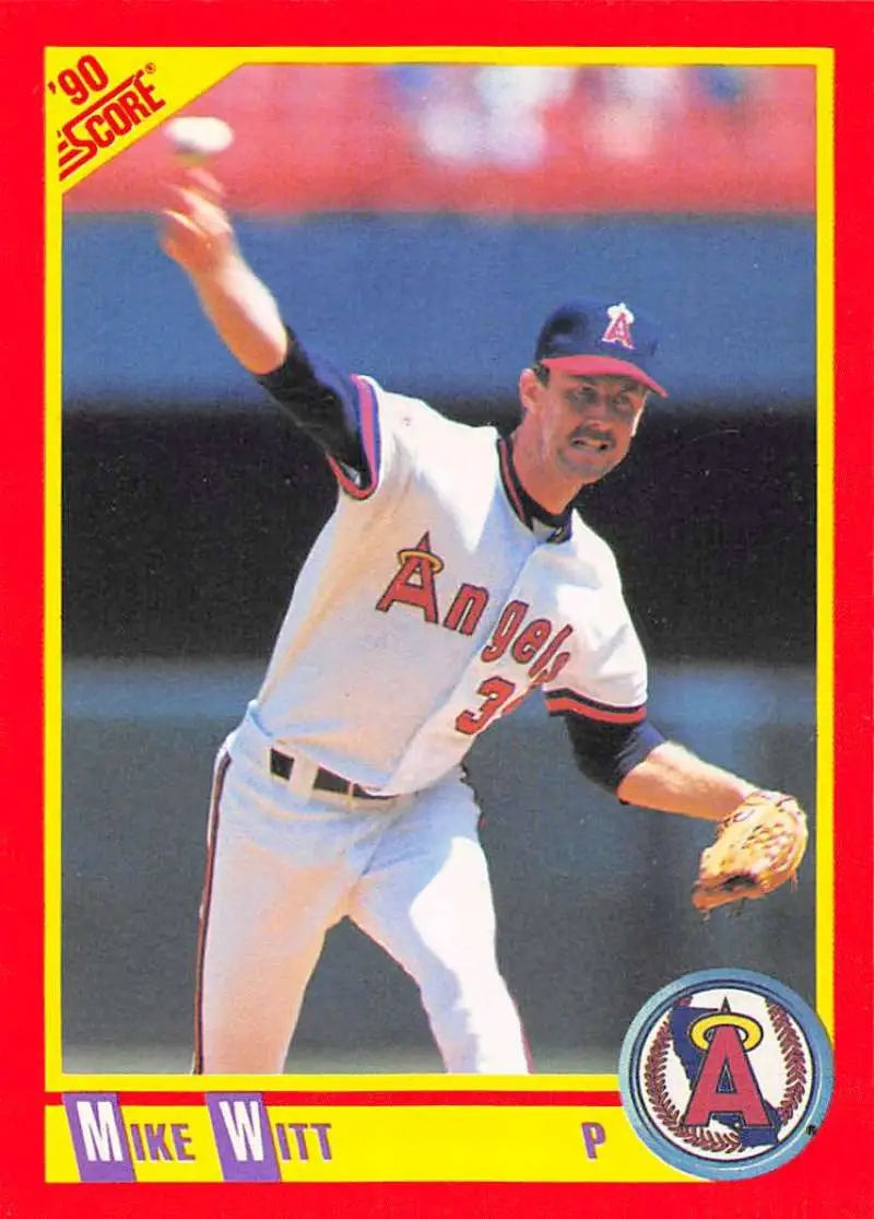 1990 Score #226 Mike Witt EX Excellent California Angels Baseball Card - Baseball Card Single