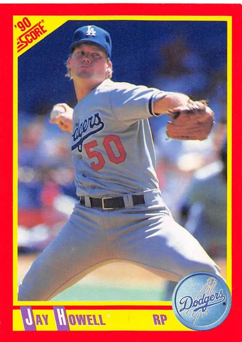 1990 Score #227 Jay Howell EX Excellent Los Angeles Dodgers Baseball Card - Baseball Card Single