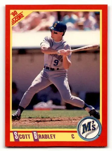 1990 Score Scott Bradley baseball card with original gloss featuring Scott Bradley visually