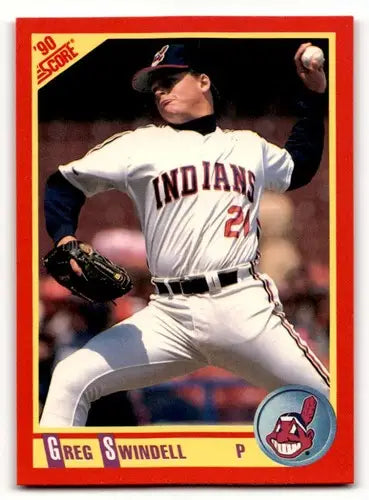 Original gloss Greg Swindell baseball card from 1990 Score #230 featuring Simply Sandoval