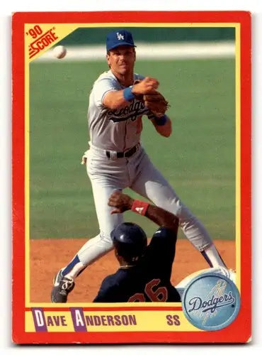 Original gloss 1990 Score Dave Anderson Los Angeles Dodgers baseball card