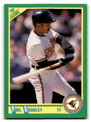 1990 Score #24 Phil Bradley Baltimore Orioles Baseball Cards EX/NM ID:58538 - Baseball Card Single