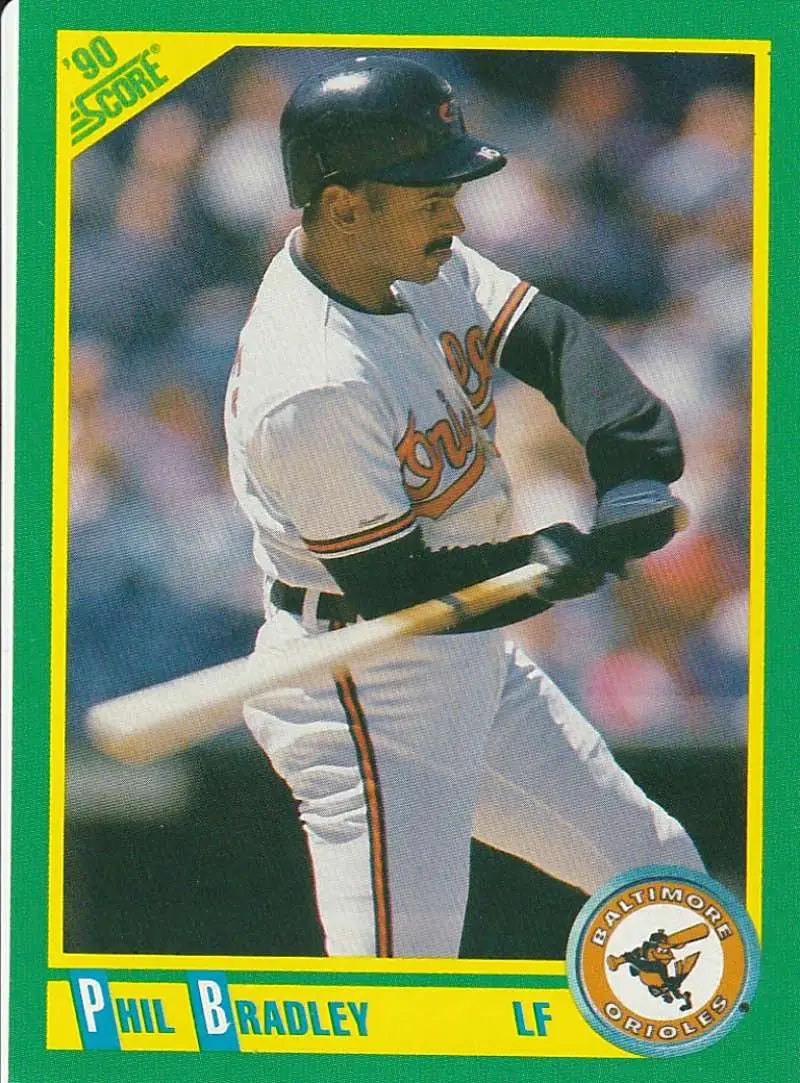 1990 Score #24 Phil Bradley EX Excellent Baltimore Orioles Baseball Card - Baseball Card Single