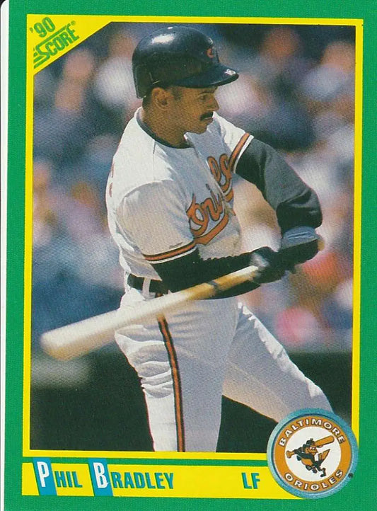 1990 Score #24 Phil Bradley EX Excellent Baltimore Orioles Baseball Card - Baseball Card Single