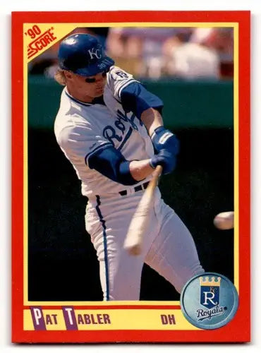 Original gloss Pat Tabler baseball card from 1990 Score #242 featuring Pat Tabler