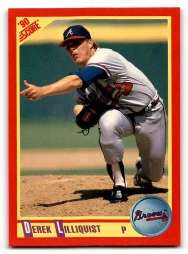 Original gloss Derek Lilliquist baseball card from 1990 Score #243 featuring Simply Sandoval