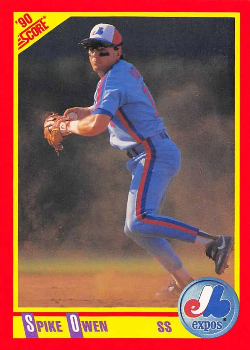1990 Score #247 Spike Owen EX Excellent Montreal Expos Baseball Card - Baseball Card Single