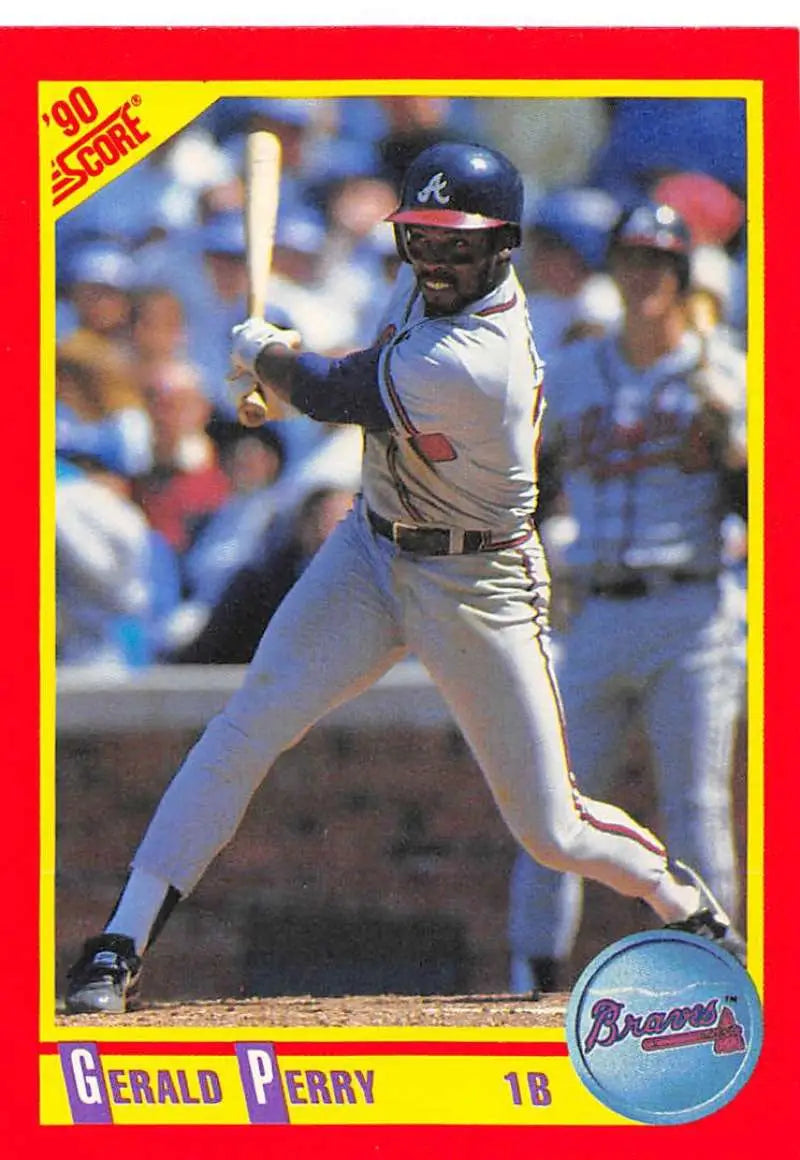 1990 Score #249 Gerald Perry EX Excellent Atlanta Braves Baseball Card - Baseball Card Single