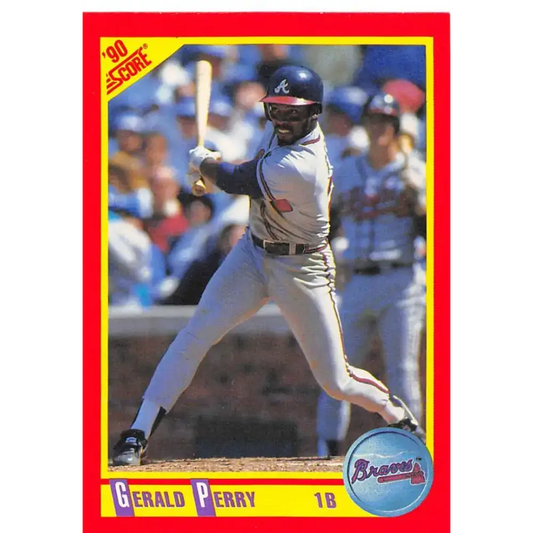 1990 Score #249 Gerald Perry NM-MT Atlanta Braves Baseball Card - Baseball Card Single