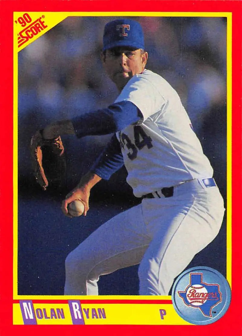 1990 Score #250 Nolan Ryan EX Excellent Texas Rangers Baseball Card - Baseball Card Single