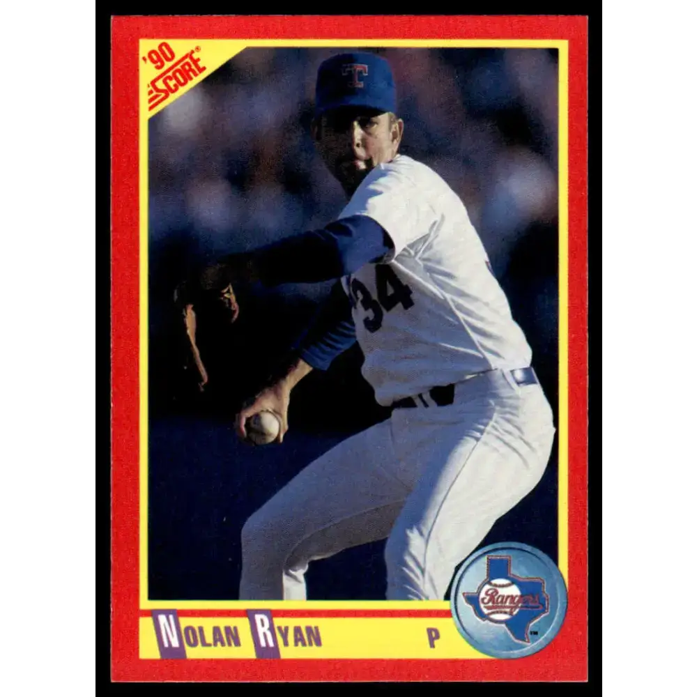 1990 Score #250 Nolan Ryan EX/NM Texas Rangers Baseball Card