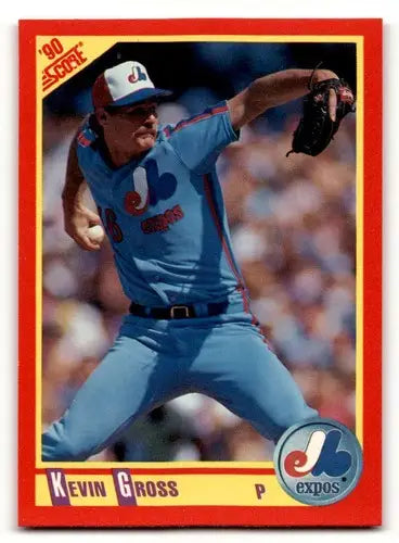 Original gloss Kevin Gross baseball card from 1990 Score #251 featuring Kevin Gross and Simply Sandoval
