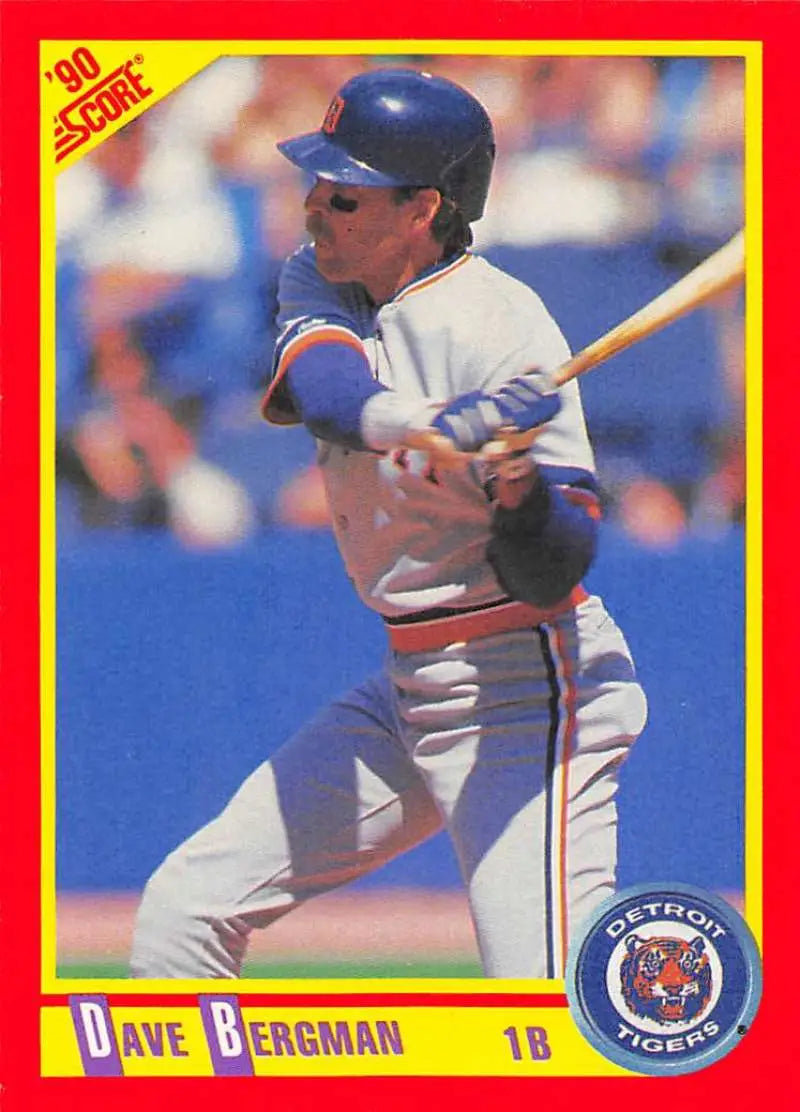 1990 Score #254 Dave Bergman EX Excellent Detroit Tigers Baseball Card - Baseball Card Single