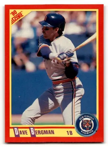 Original gloss Dave Bergman baseball card from 1990 Score #254 featuring Simply Sandoval