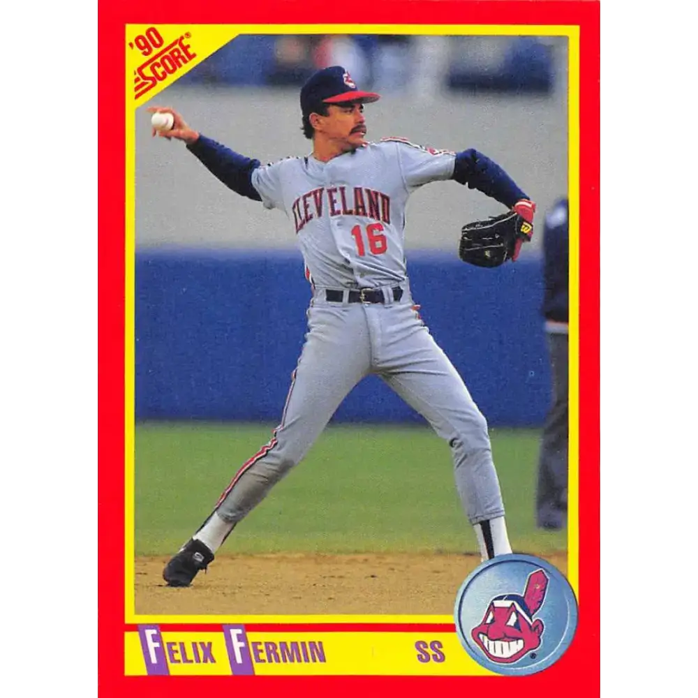 1990 Score #256 Felix Fermin NM-MT Cleveland Indians Baseball Card - Baseball Card Single