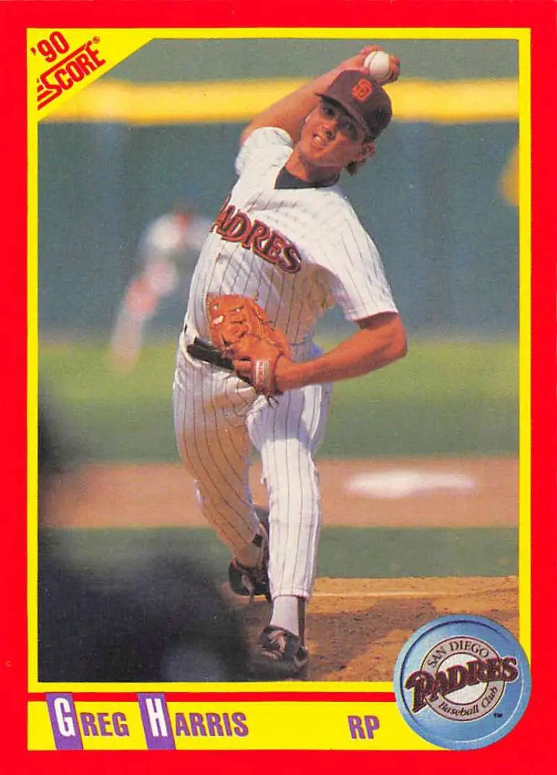 1990 Score #257 Greg Harris EX Excellent San Diego Padres Baseball Card - Baseball Card Single