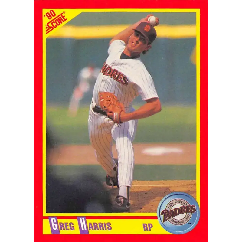 1990 Score #257 Greg Harris NM-MT San Diego Padres Baseball Card - Baseball Card Single