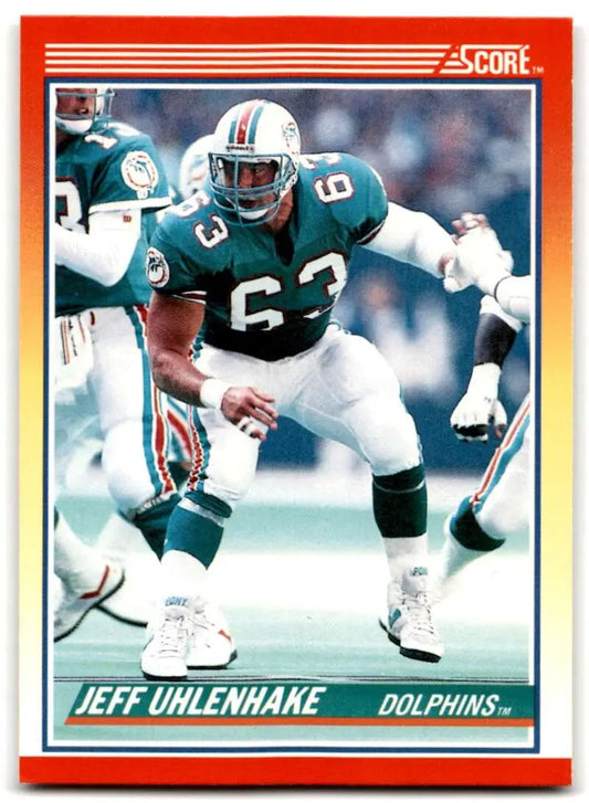 1990 Score #258 Jeff Uhlenhake NM-MT Miami Dolphins Football Card