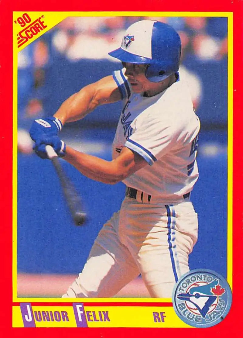 1990 Score #258 Junior Felix EX Excellent Toronto Blue Jays Baseball Card - Baseball Card Single