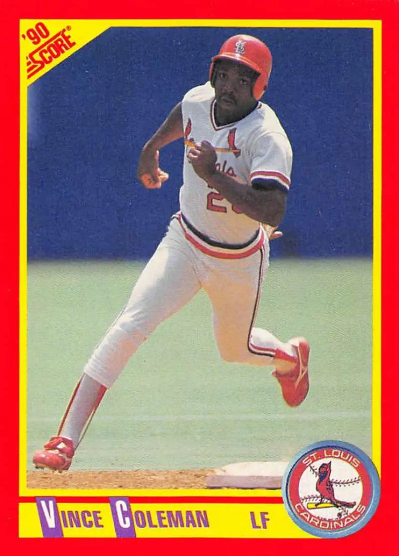 1990 Score #260 Vince Coleman EX Excellent St. Louis Cardinals Baseball Card - Baseball Card Single