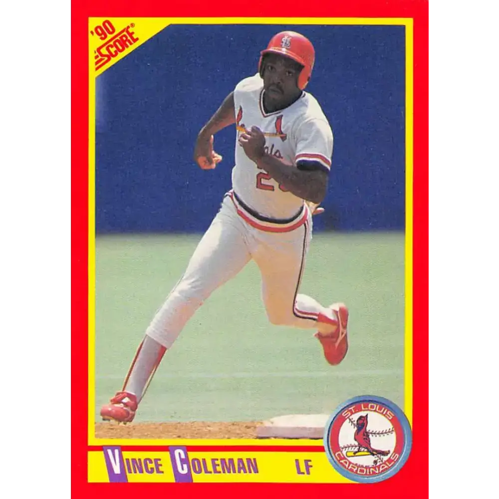 1990 Score #260 Vince Coleman NM-MT St. Louis Cardinals Baseball Card - Baseball Card Single