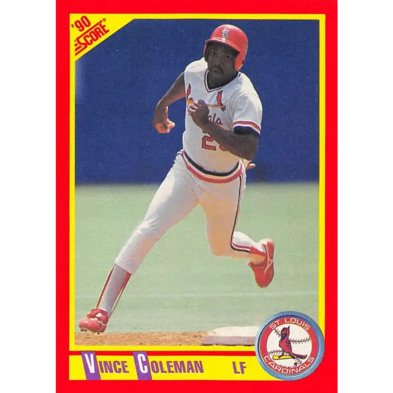 1990 Score #260 Vince Coleman NM-MT St. Louis Cardinals Baseball Card - Baseball Card Single