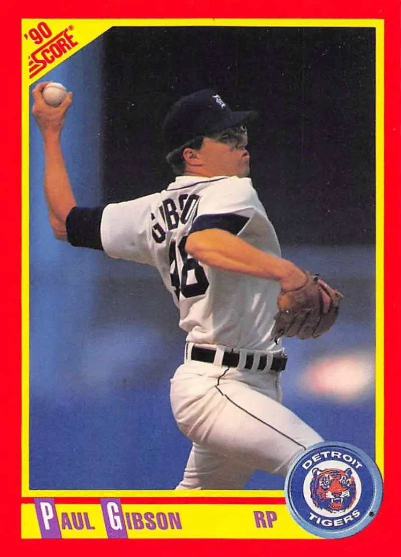 1990 Score #261 Paul Gibson EX Excellent Detroit Tigers Baseball Card - Baseball Card Single