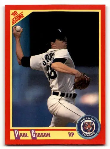 Original gloss Paul Gibson baseball card from 1990 Score #261 featuring Simply Sandoval