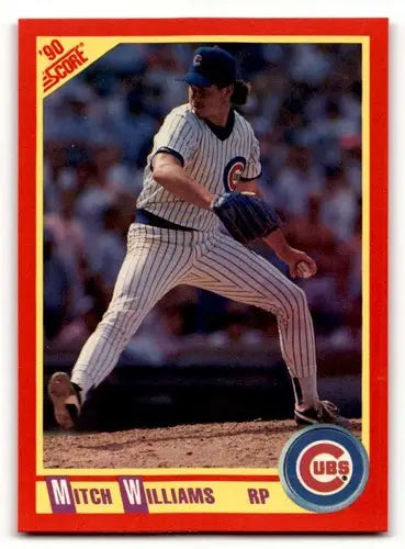 Original gloss Mitch Williams baseball card from 1990 Score #262 featuring Simply Sandoval