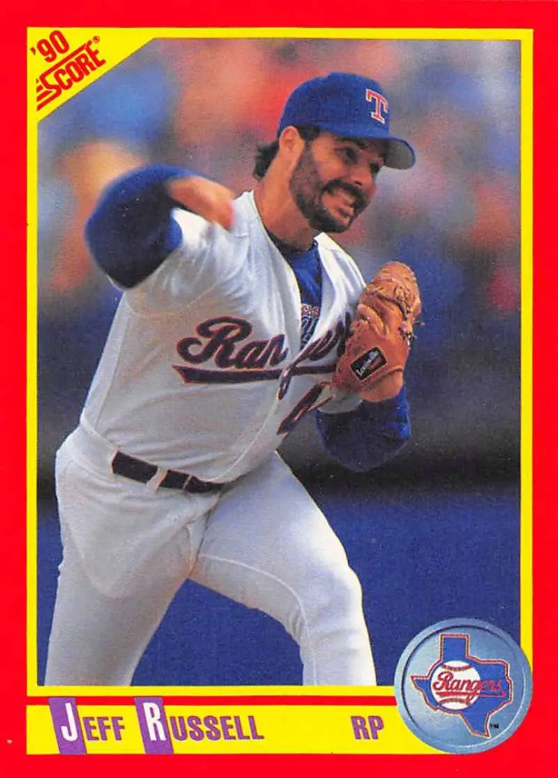 1990 Score #263 Jeff Russell EX Excellent Texas Rangers Baseball Card - Baseball Card Single