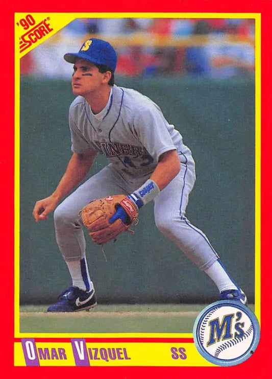 1990 Score #264 Omar Vizquel EX Excellent Seattle Mariners Baseball Card