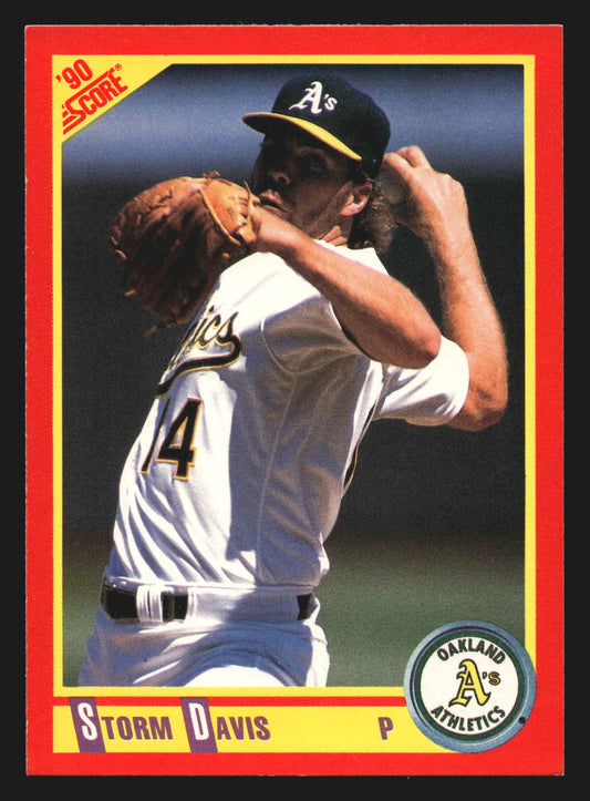 1990 Score #266 Storm Davis Oakland Athletics - Baseball Card Single