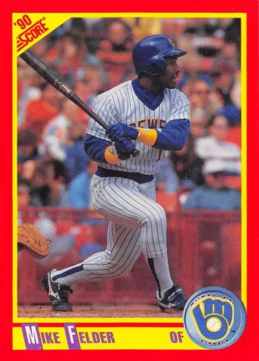 1990 Score #268 Mike Felder EX Excellent Milwaukee Brewers Baseball Card