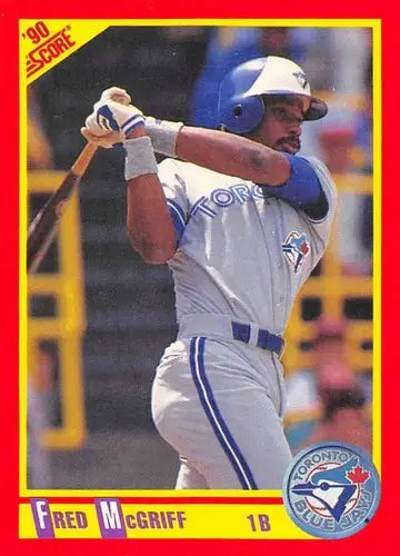 Fred McGriff baseball card with original gloss from 1990 Score Blue Jays collection
