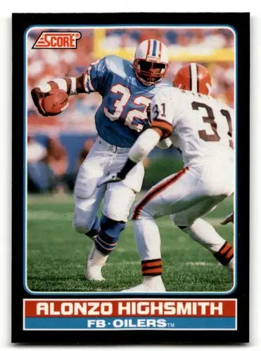 Original gloss Alonzo Highsmith Houston football card from 1990 Score Houston Oilers