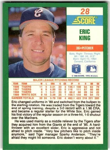1990 Score #28 Eric King ID:46723 - Baseball Card Single