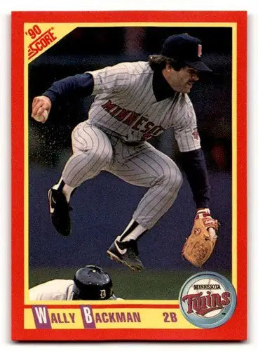 Original gloss Wally Backman baseball card from 1990 Score #281 featuring Simply Sandoval