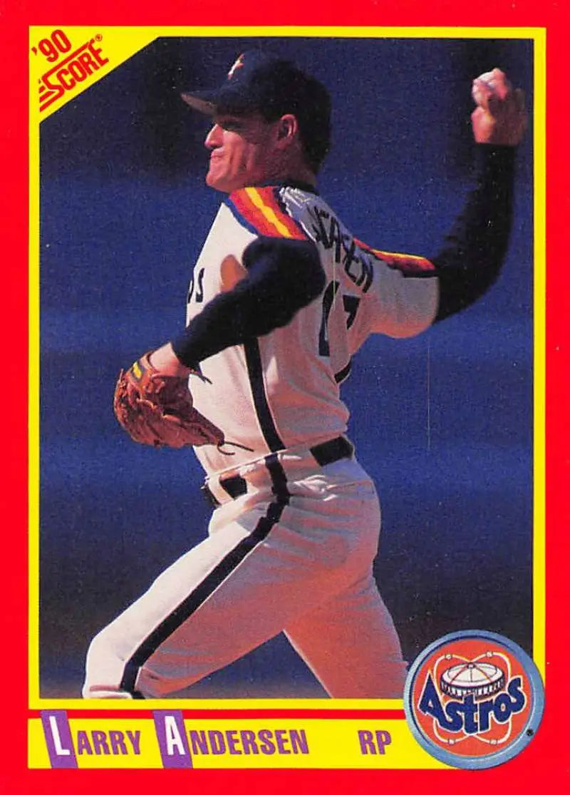 1990 Score #282 Larry Andersen EX Excellent Houston Astros Baseball Card - Baseball Card Single