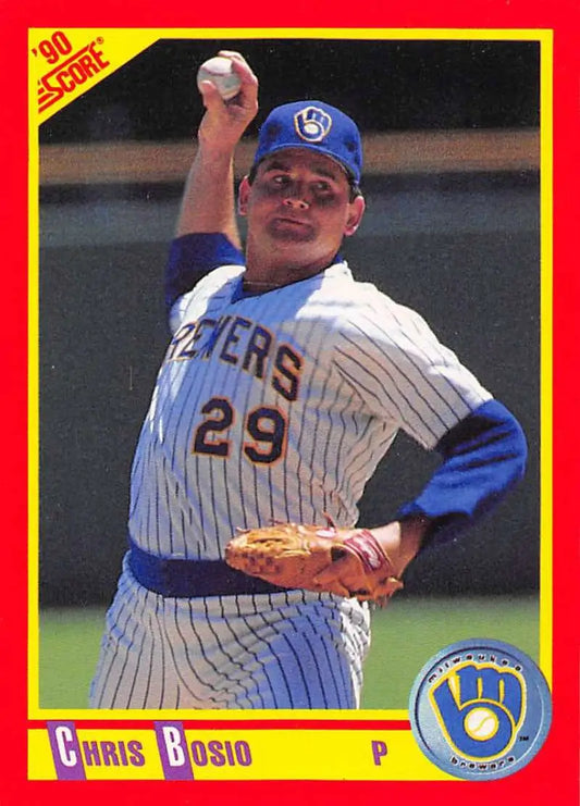 1990 Score #283 Chris Bosio EX Excellent Milwaukee Brewers Baseball Card
