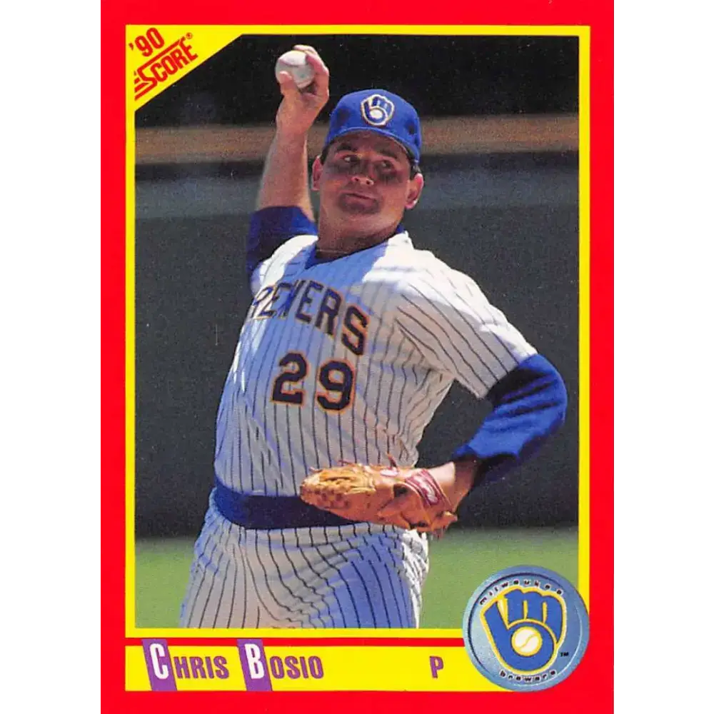 1990 Score #283 Chris Bosio NM-MT Milwaukee Brewers Baseball Card - Baseball Card Single