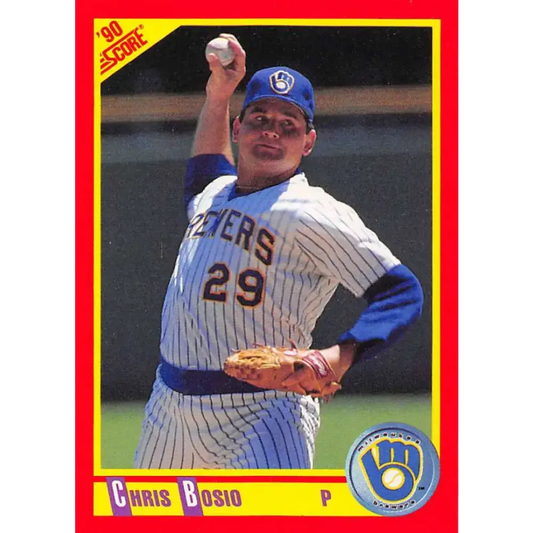 1990 Score #283 Chris Bosio NM-MT Milwaukee Brewers Baseball Card - Baseball Card Single
