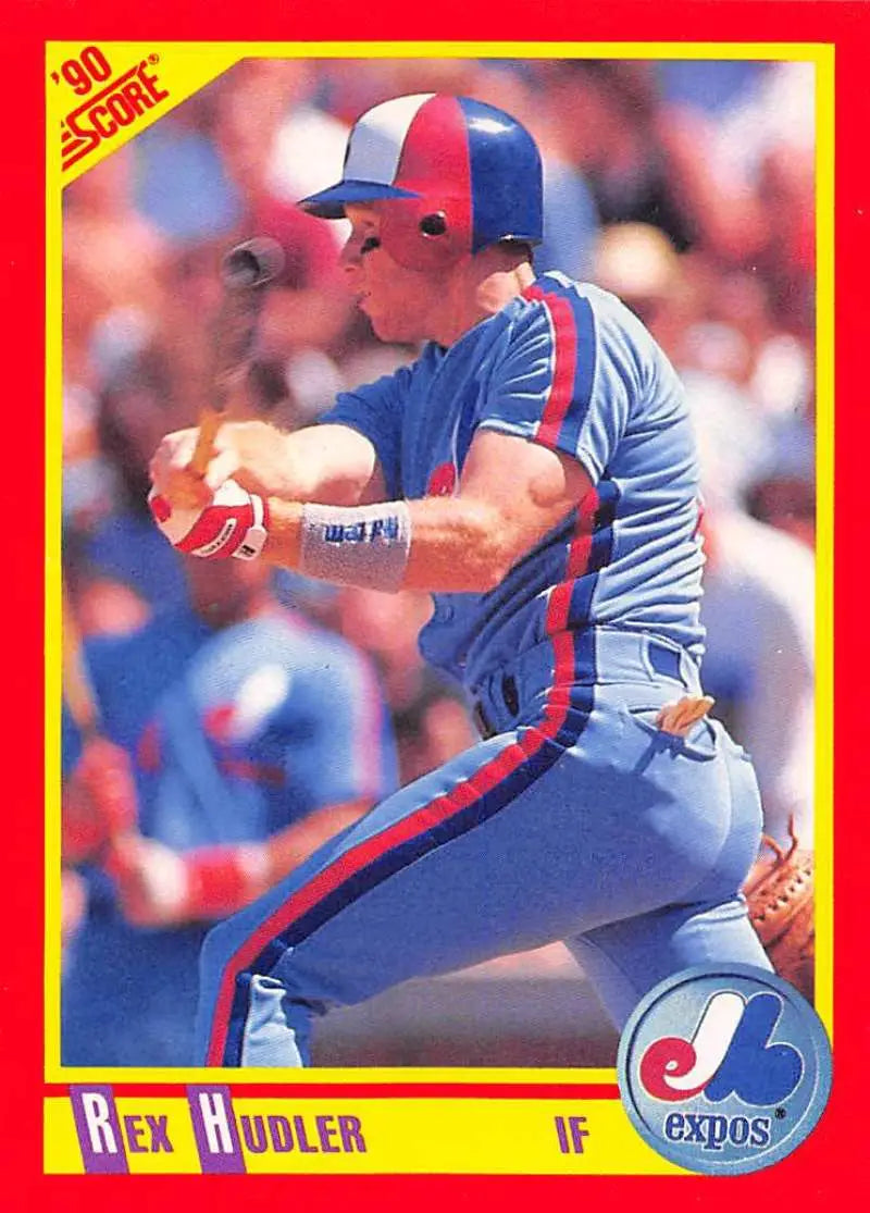 1990 Score #287 Rex Hudler EX Excellent Montreal Expos Baseball Card - Baseball Card Single