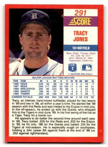 1990 Score #291 Tracy Jones ID:46470 - Baseball Card Single