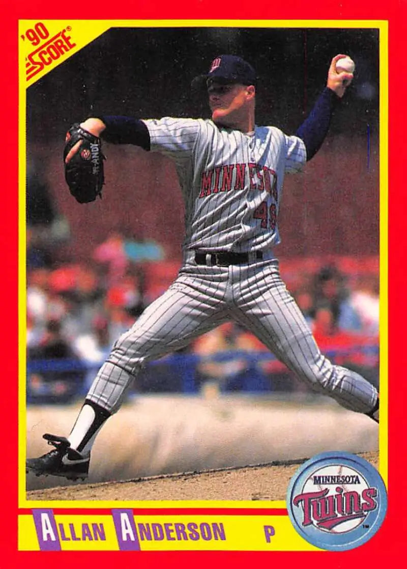 1990 Score #292 Allan Anderson EX Excellent Minnesota Twins Baseball Card - Baseball Card Single